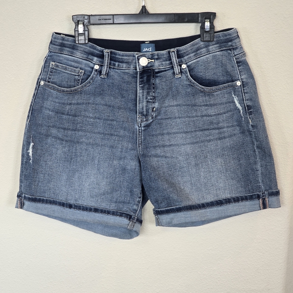 JAG Alex Boyfriend High Rise Casual Denim Jean Shorts Womens 8 - Picture 13 of 13